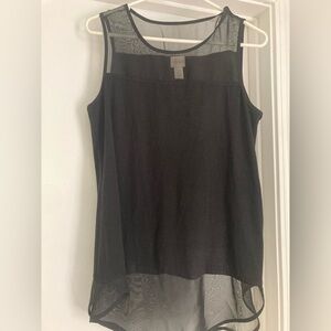 Chicos NWT Sheer Black Sleeveless Top